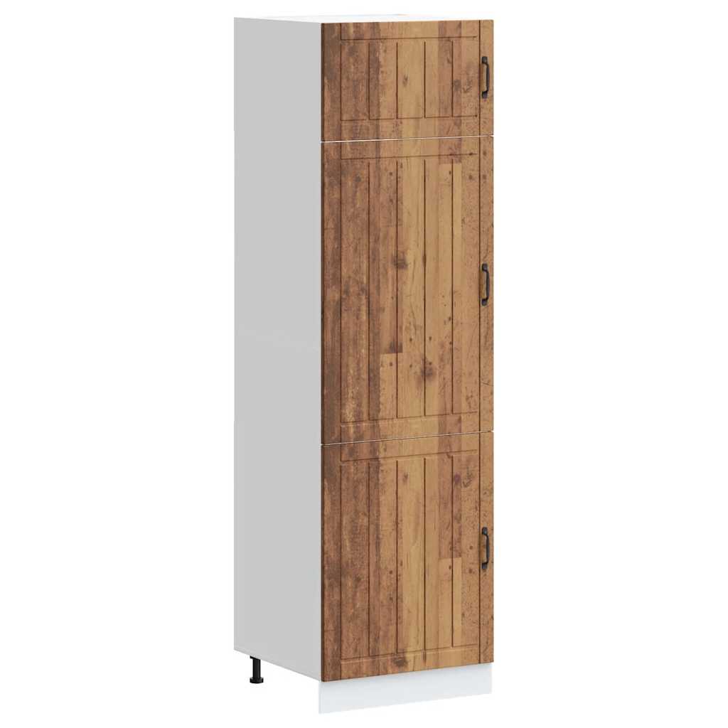 vidaXL Keukenwandkast met glazen deur Lucca bewerkt hout zwart