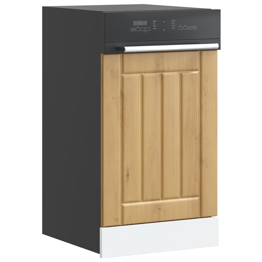 vidaXL Keukenwandkast met glazen deur Lucca bewerkt hout zwart