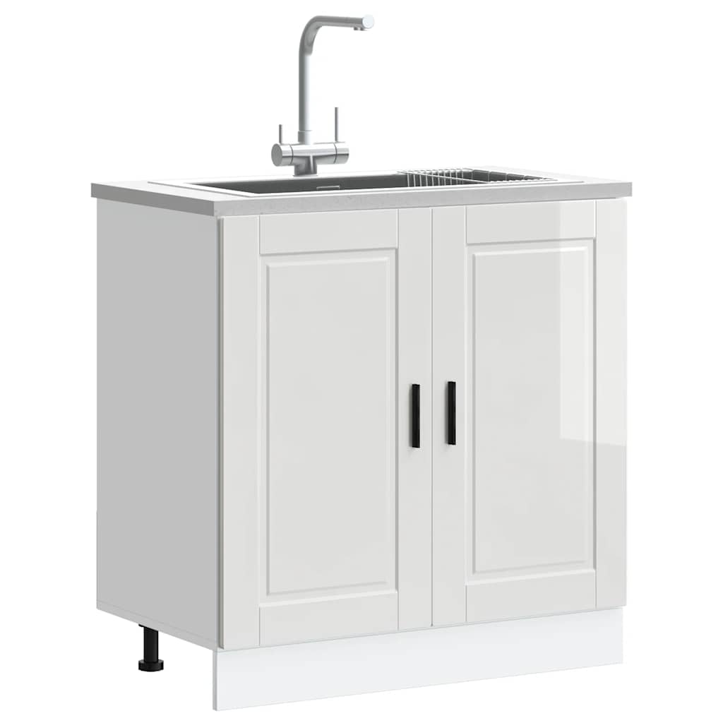 vidaXL Keukenwandkast met glazen deur Porto grijs sonoma eiken
