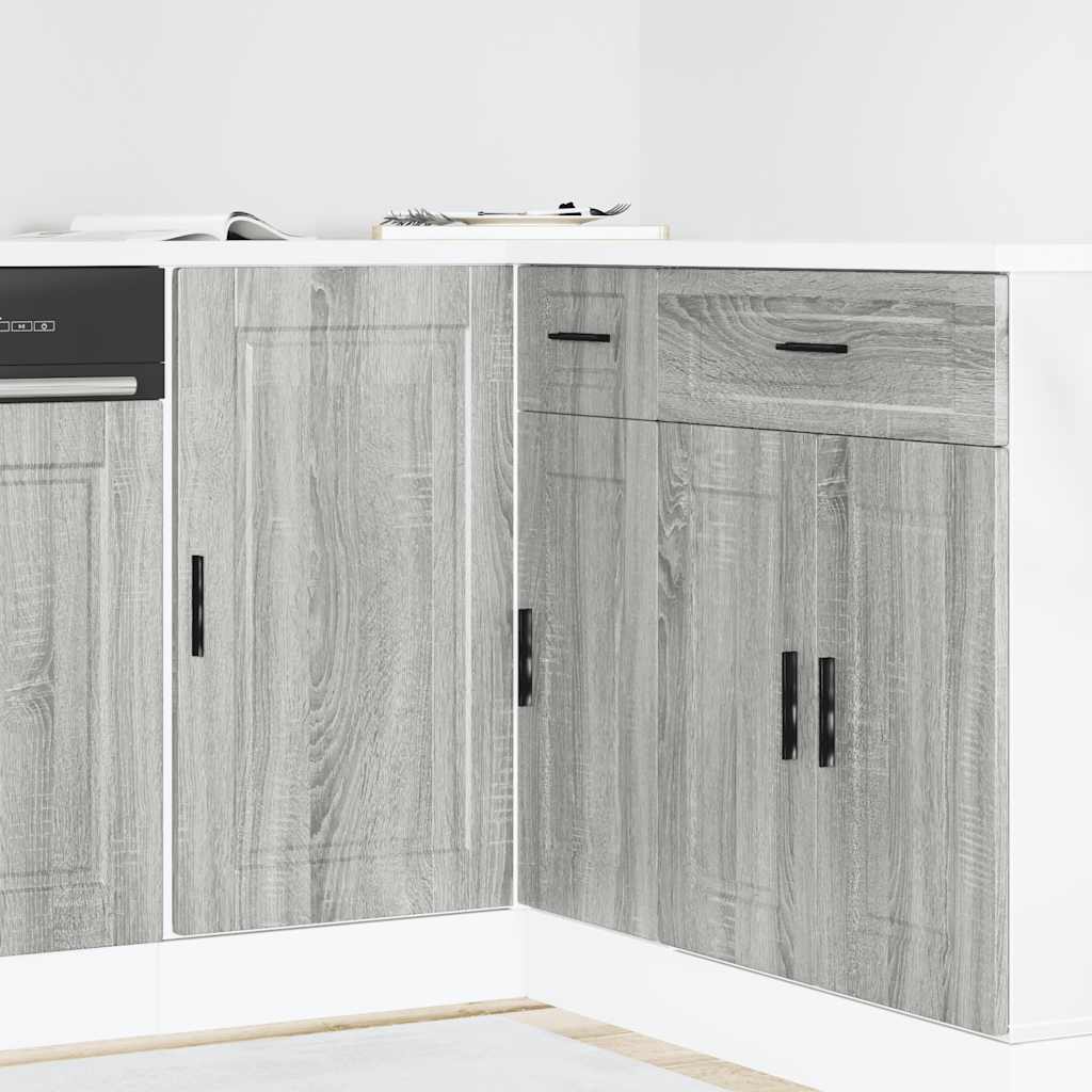 vidaXL Keukenwandkast met glazen deur Porto grijs sonoma eiken