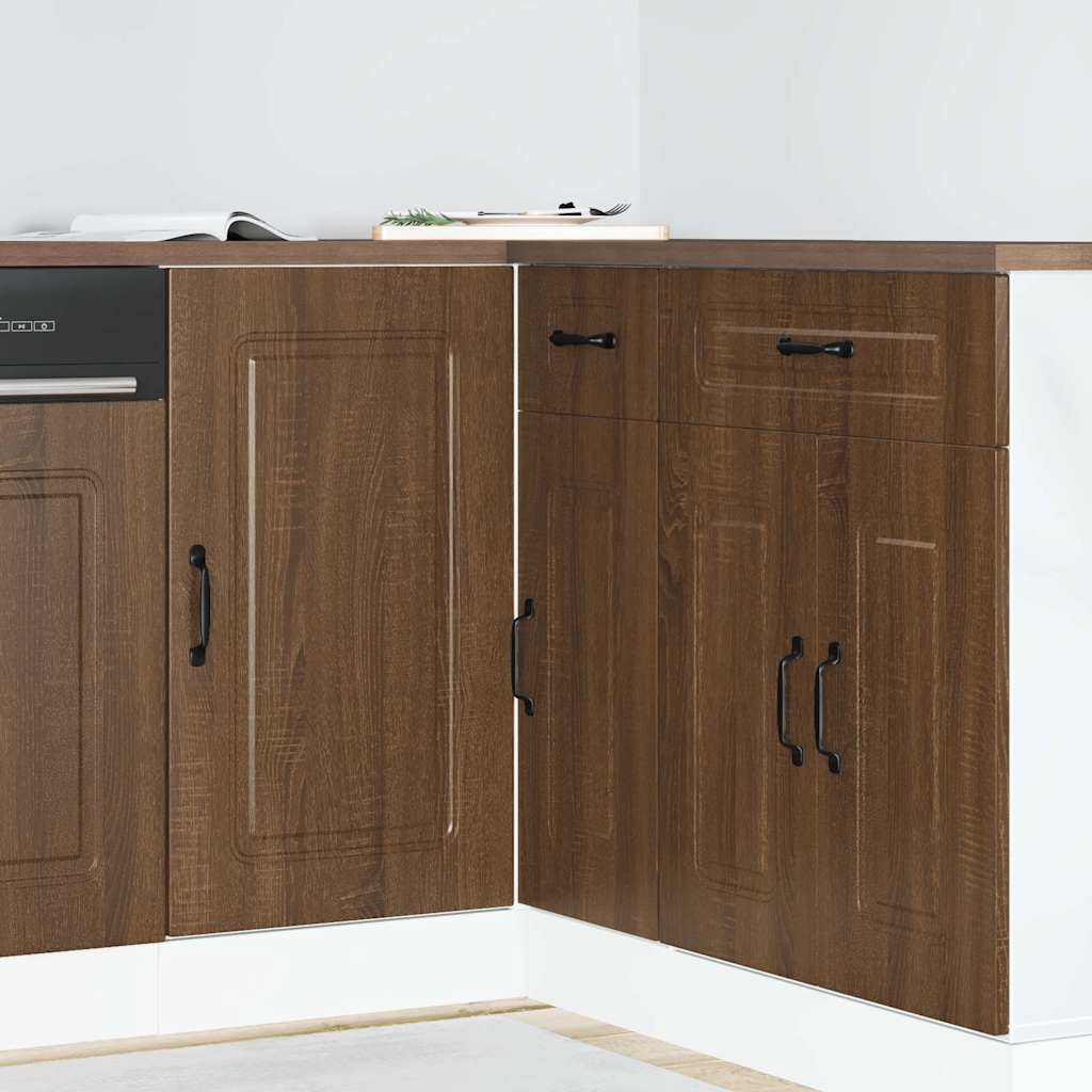 vidaXL Keukenwandhoekkast Kalmar bewerkt hout zwart