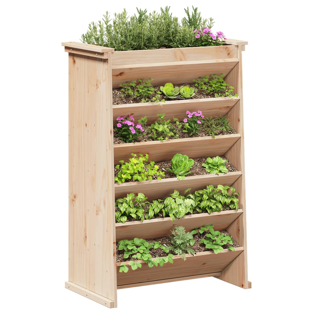 vidaXL Kruidenbak 6-laags 69x40x101,5 cm massief grenenhout