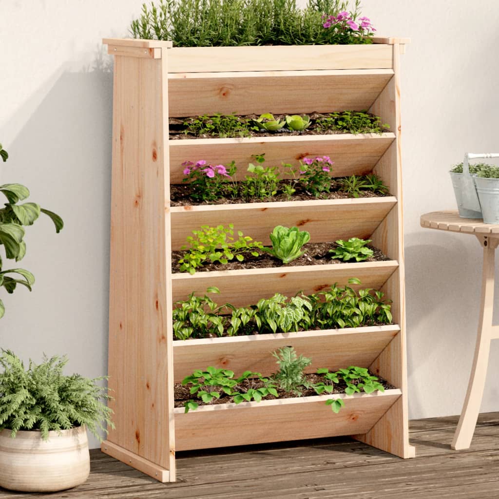 vidaXL Kruidenbak 6-laags 69x40x101,5 cm massief grenenhout