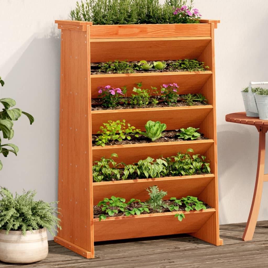 vidaXL Kruidenbak 6-laags 69x40x101,5 cm massief grenenhout