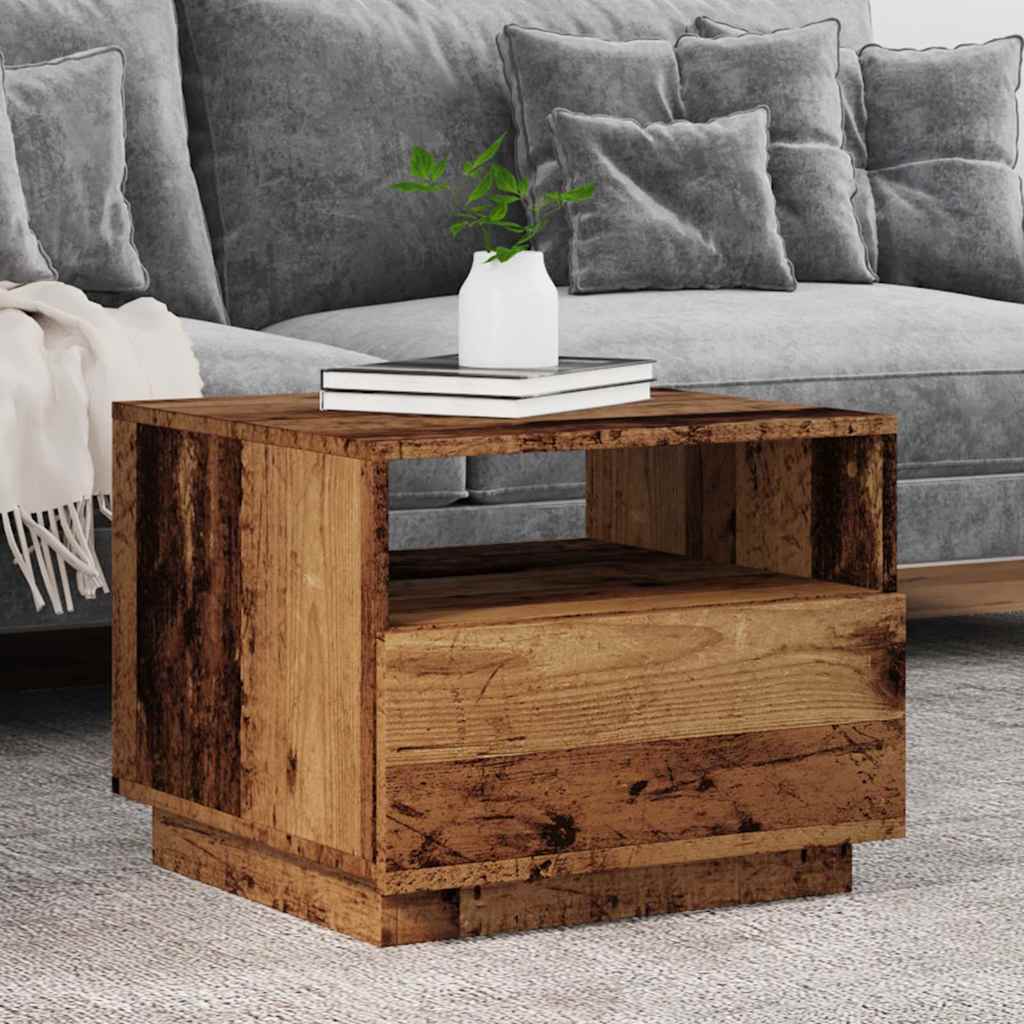 vidaXL Salontafel met LED-verlichting 50x49x40 cm zwart