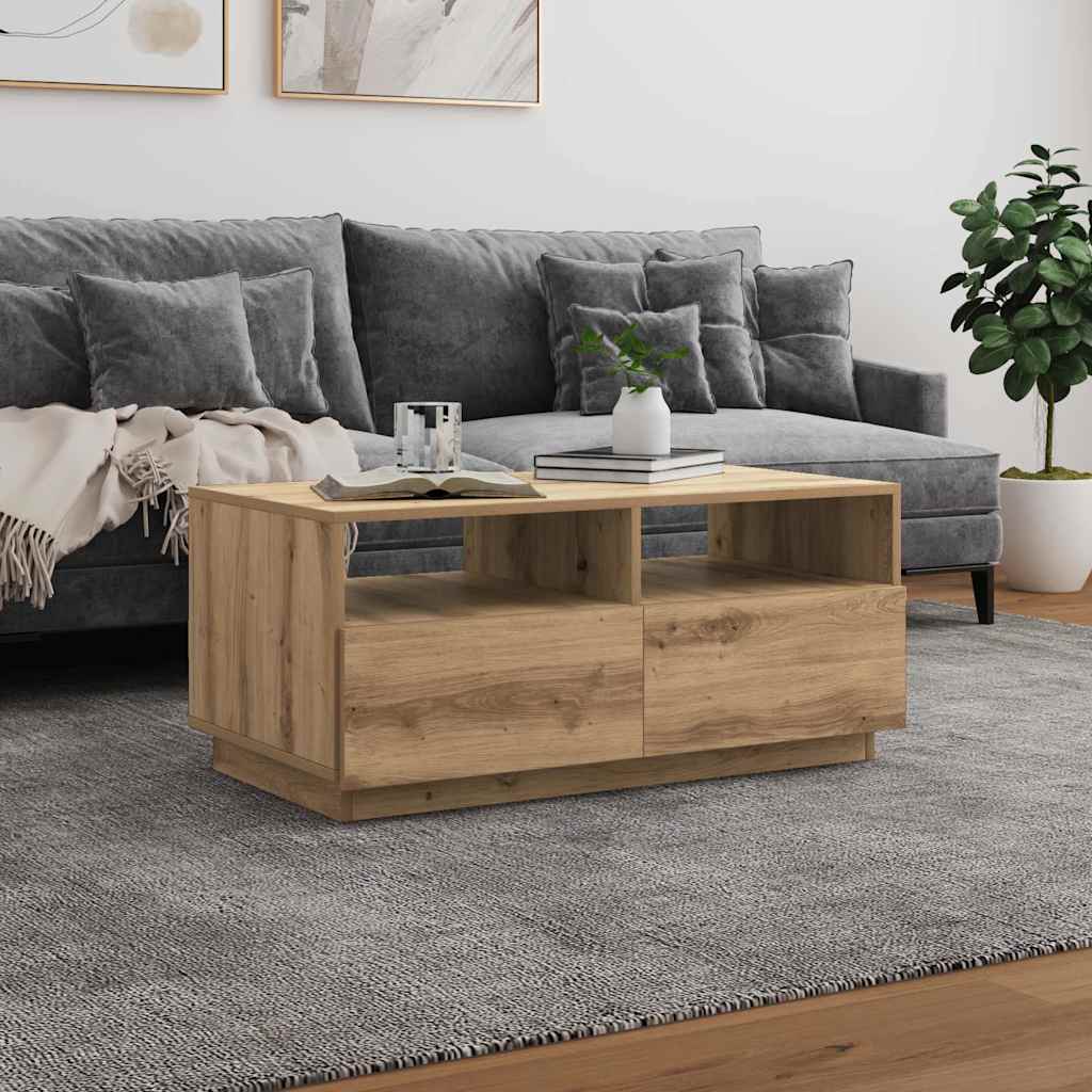 vidaXL Salontafel met LED-verlichting 50x49x40 cm zwart