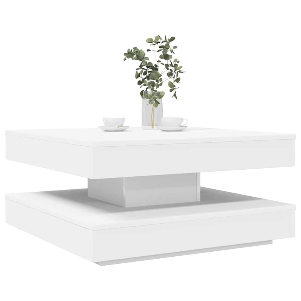 vidaXL Salontafel 360 graden draaibaar 70x70x34,5 cm zwart - Aashly