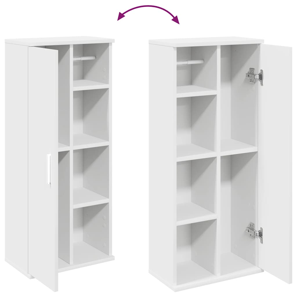vidaXL Badkamerkast met rolhouder 39x22x90 cm wit