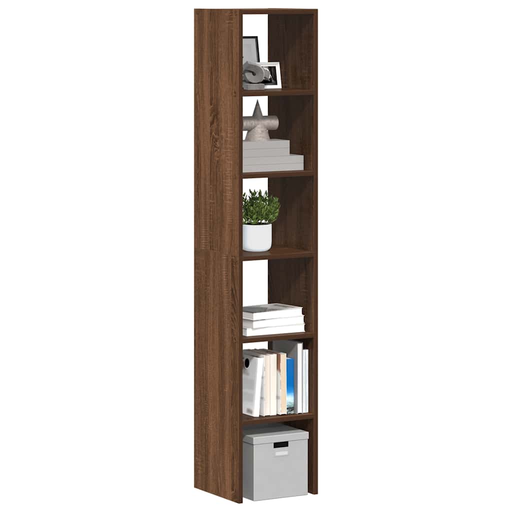 vidaXL Boekenkasten 2st stapelbaar 30x30x80cm bewerkt hout bruin eiken - Aashly