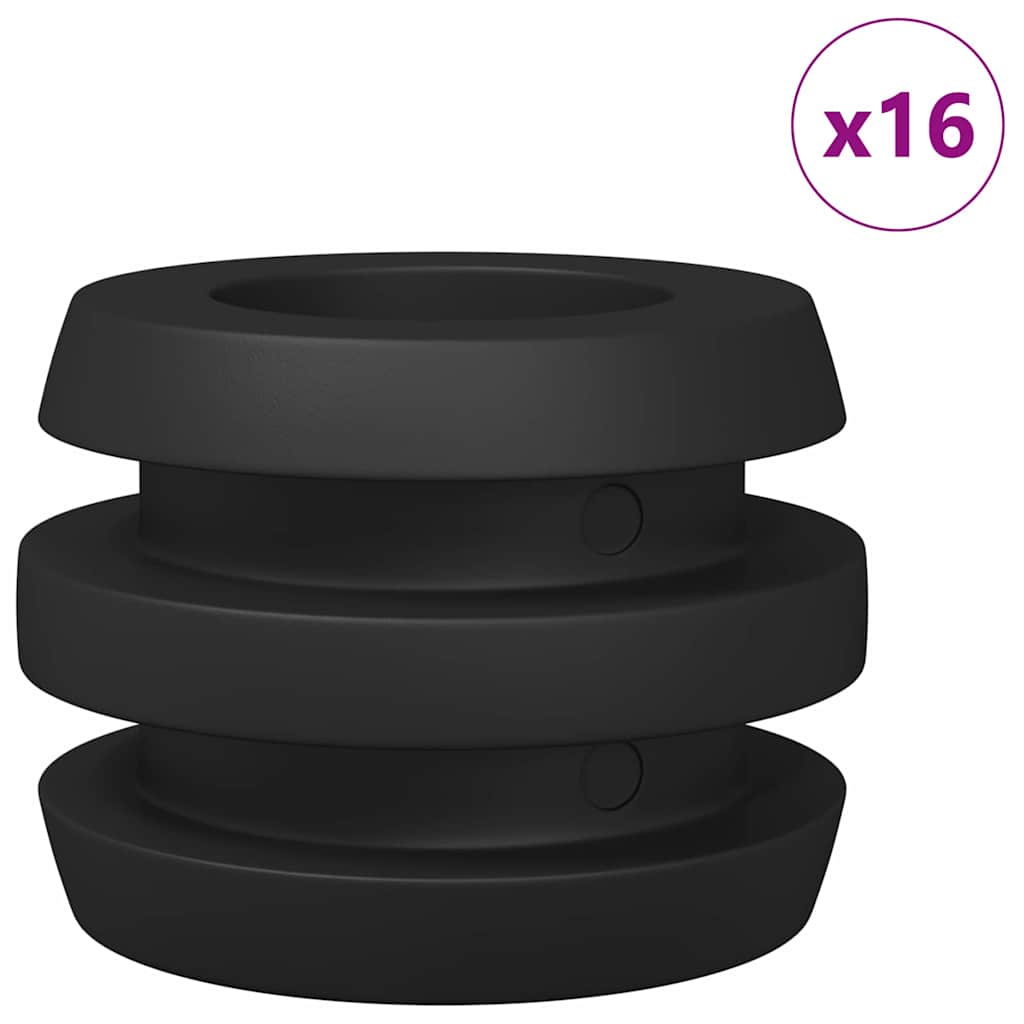 vidaXL Voetbaltafel Bumpers 3 x 3 x 2 cm Stang 16 pcs Zwart