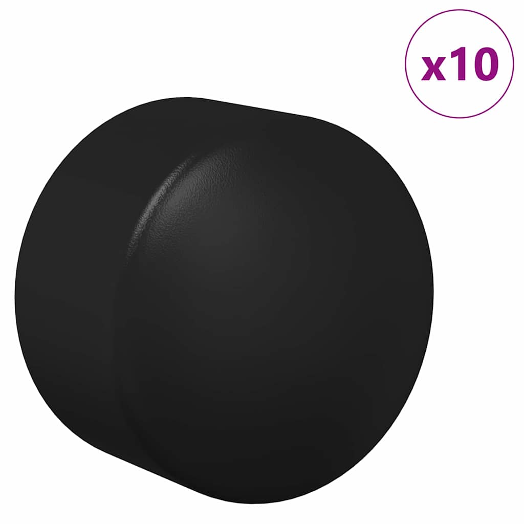 vidaXL Voetbaltafel Eindkappen 10 pcs Zwart 1,9 x 1,9 x 1,6 cm