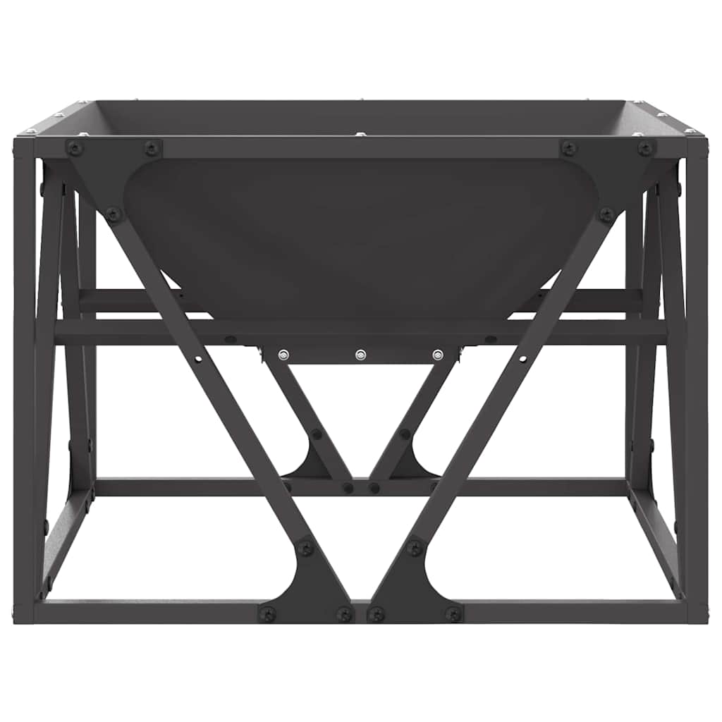 vidaXL vierkante vuurkorf zwart 50x50x35 cm staal