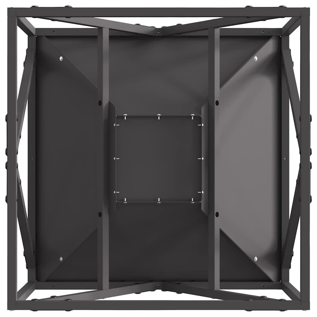 vidaXL vierkante vuurkorf zwart 50x50x35 cm staal