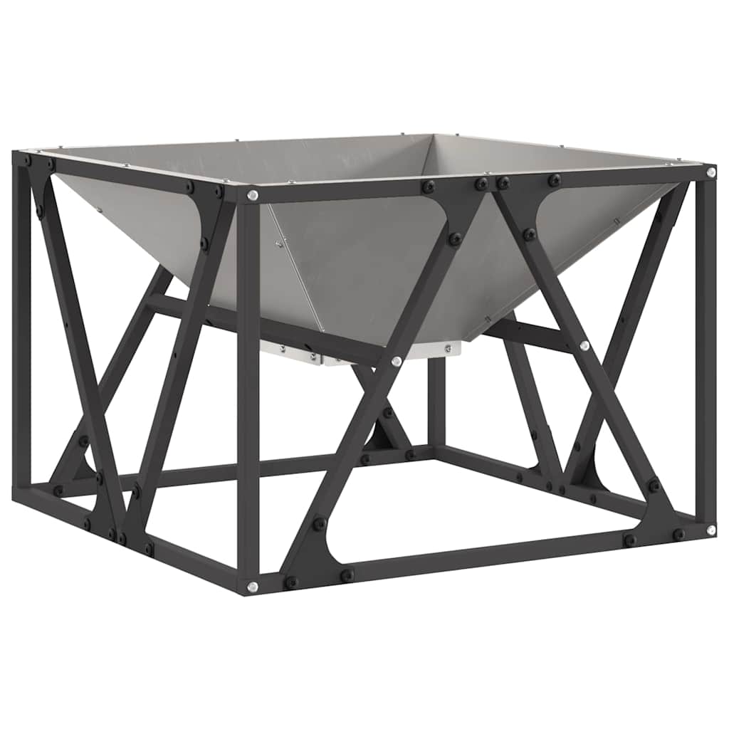 vidaXL vierkante vuurkorf zwart 50x50x35 cm staal