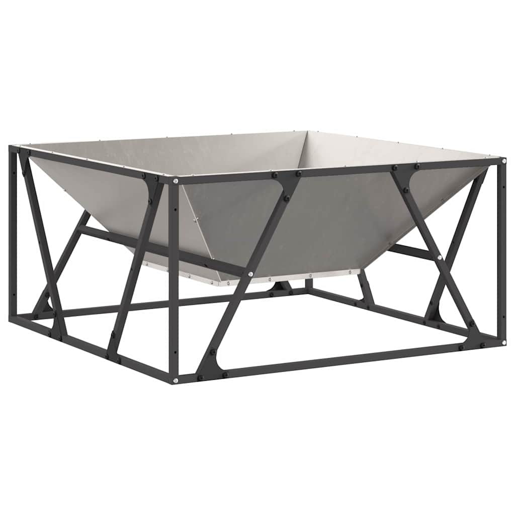 vidaXL vierkante vuurkorf zwart 50x50x35 cm staal