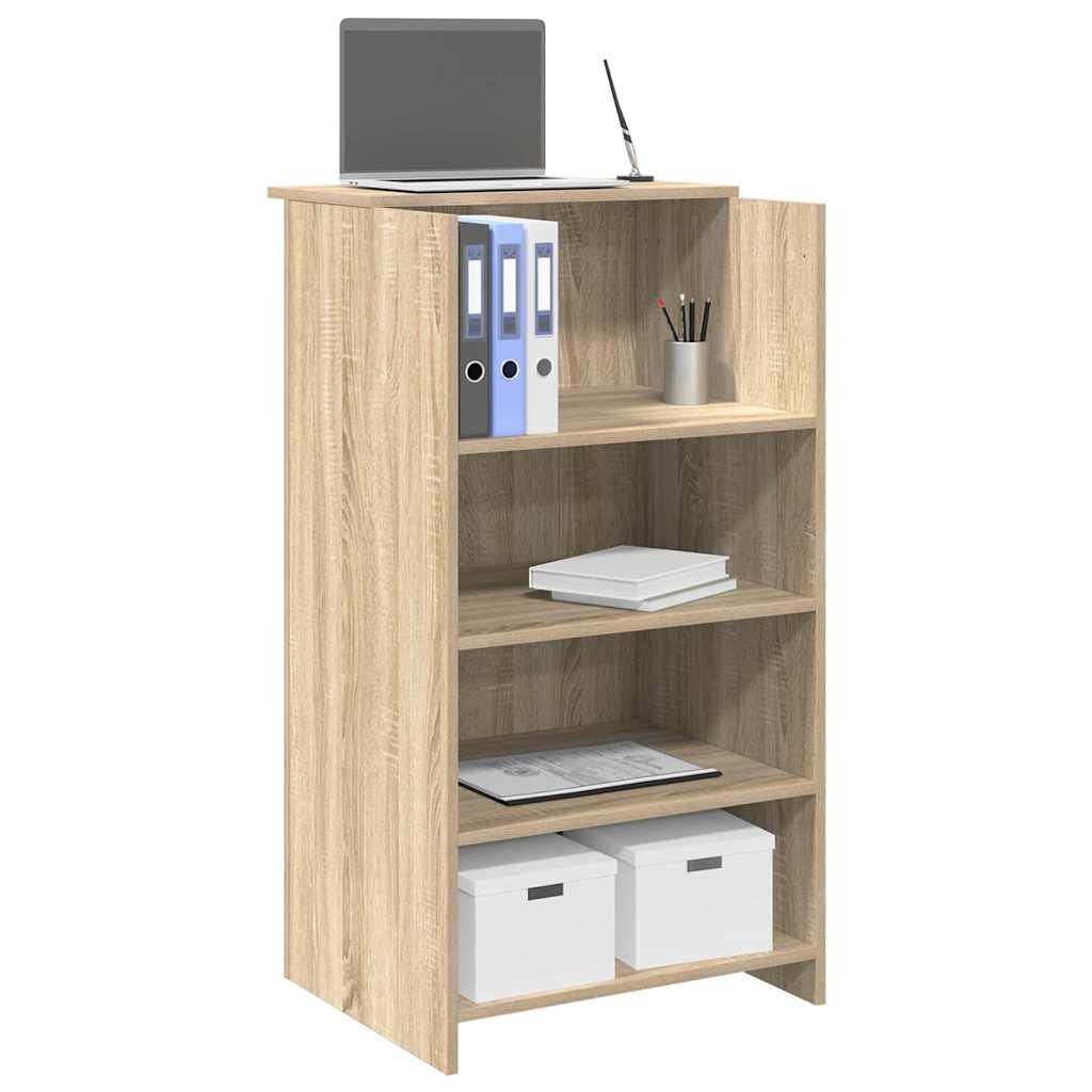 vidaXL Receptiebalie 100x50x103,5 cm bewerkt hout gerookt eikenkleurig