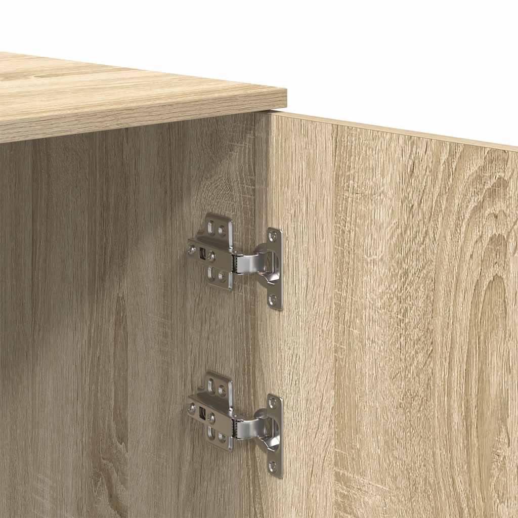vidaXL Opbergkast 40x45x103,5 cm bewerkt hout grijs sonoma eikenkleur - Aashly