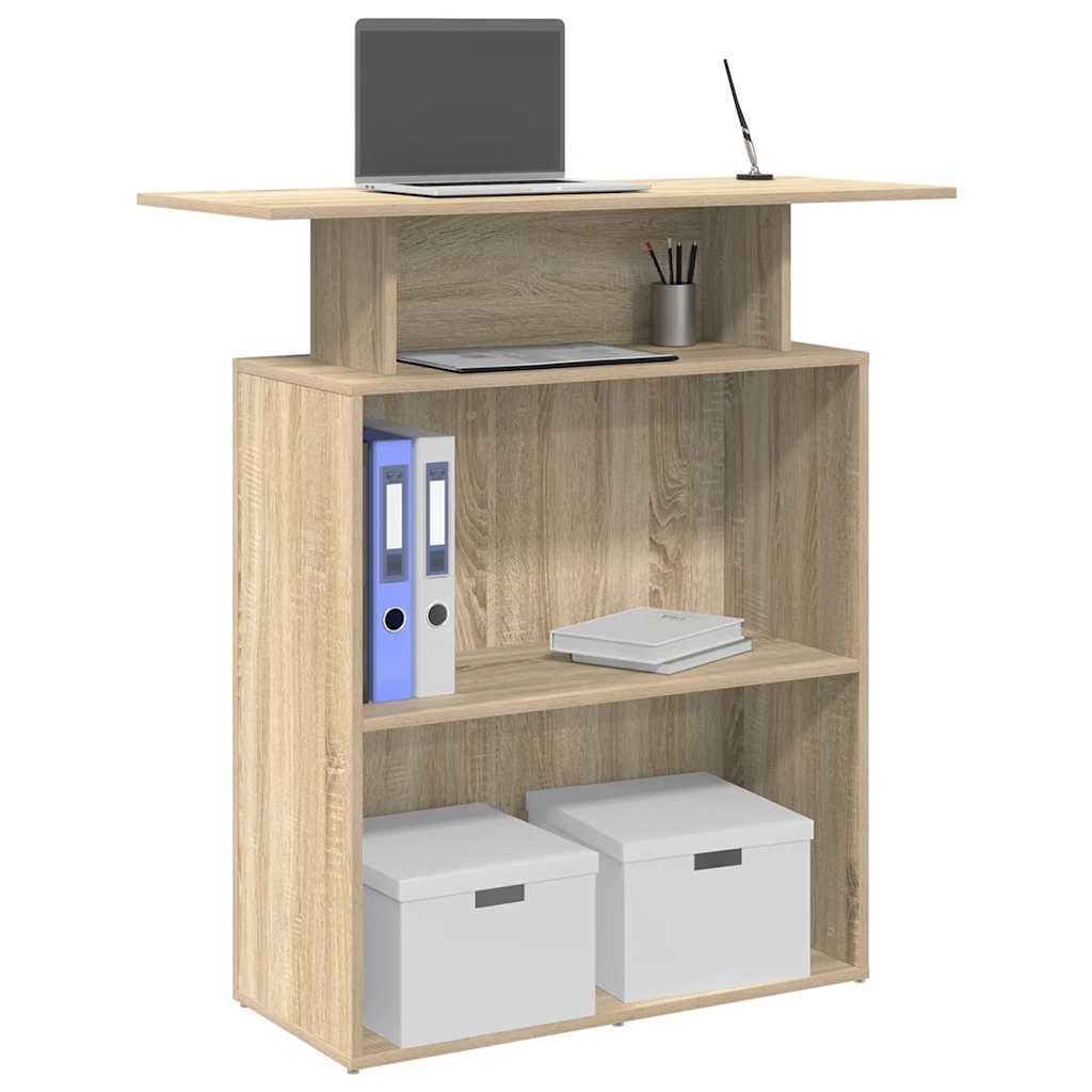 vidaXL Receptiebalie 100x40x104 cm bewerkt hout grijs sonoma eiken