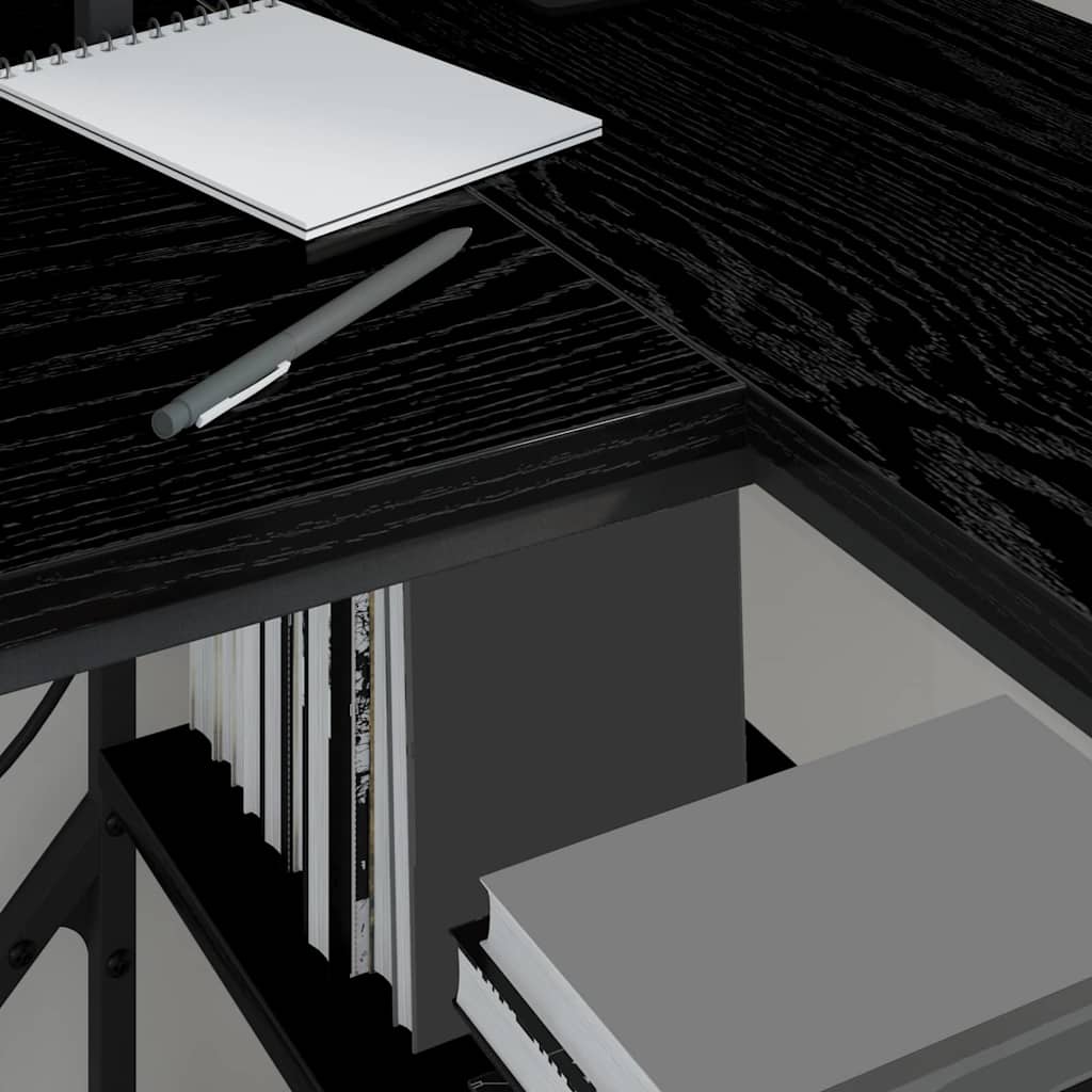 vidaXL Bureau met lade Zwart eiken 120 x 79 x 86.5 cm Bewerkt hout