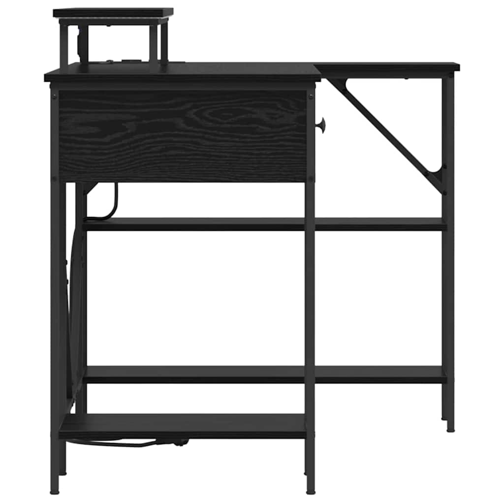 vidaXL Bureau met lade Zwart eiken 120 x 79 x 86.5 cm Bewerkt hout