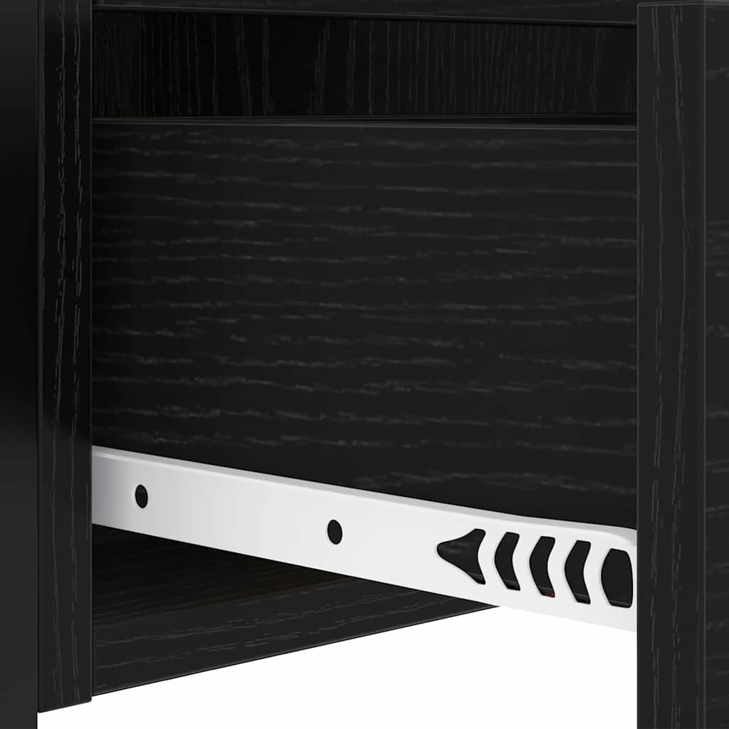 vidaXL Nachtkastje met lade Zwart eiken 40 x 31 x 60 cm Bewerkt hout