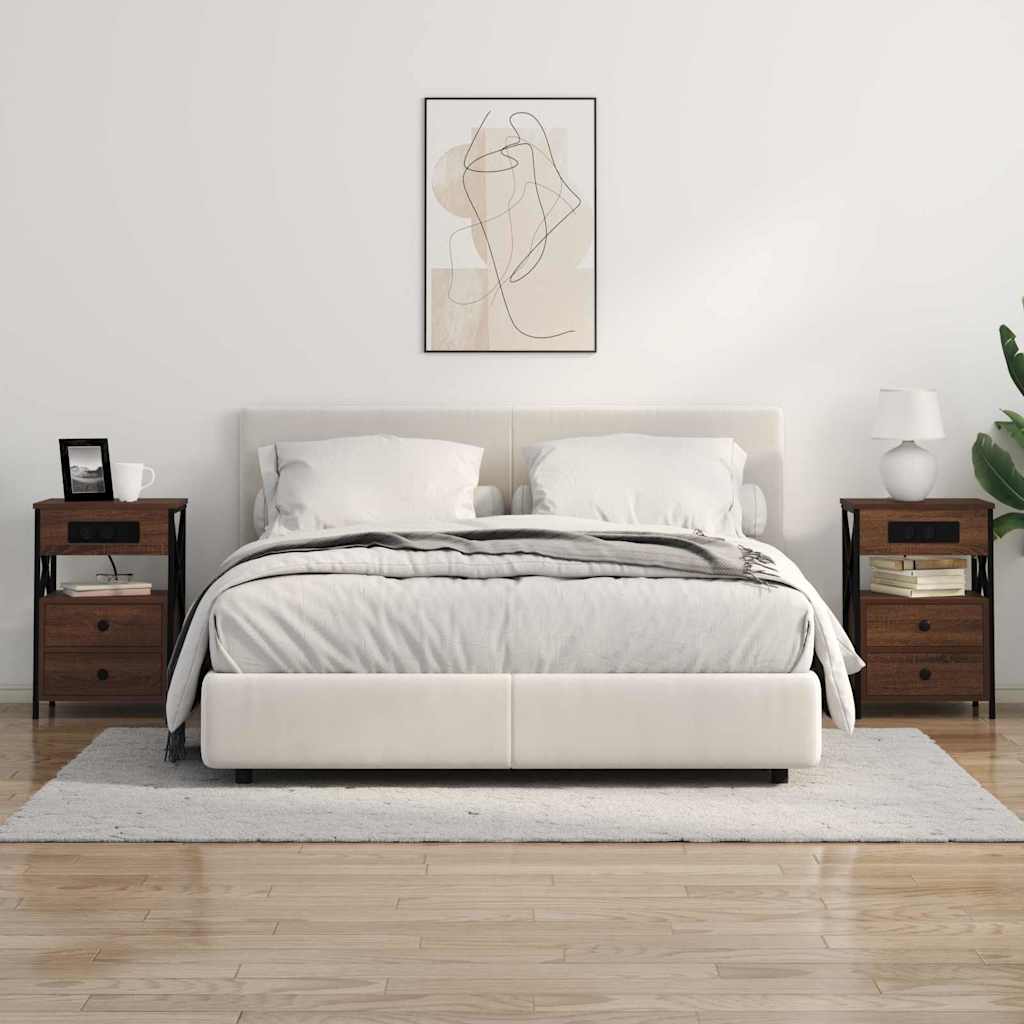 vidaXL Nachtkastje met lade Zwart eiken 40 x 31 x 60 cm Bewerkt hout