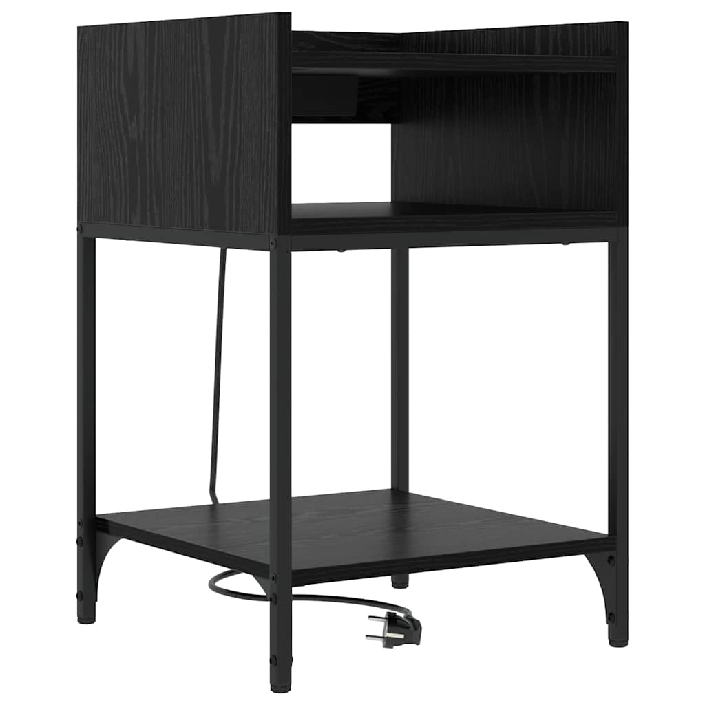 vidaXL Nachtkastje met plank Zwart eiken 40 x 40 x 61 cm Bewerkt hout