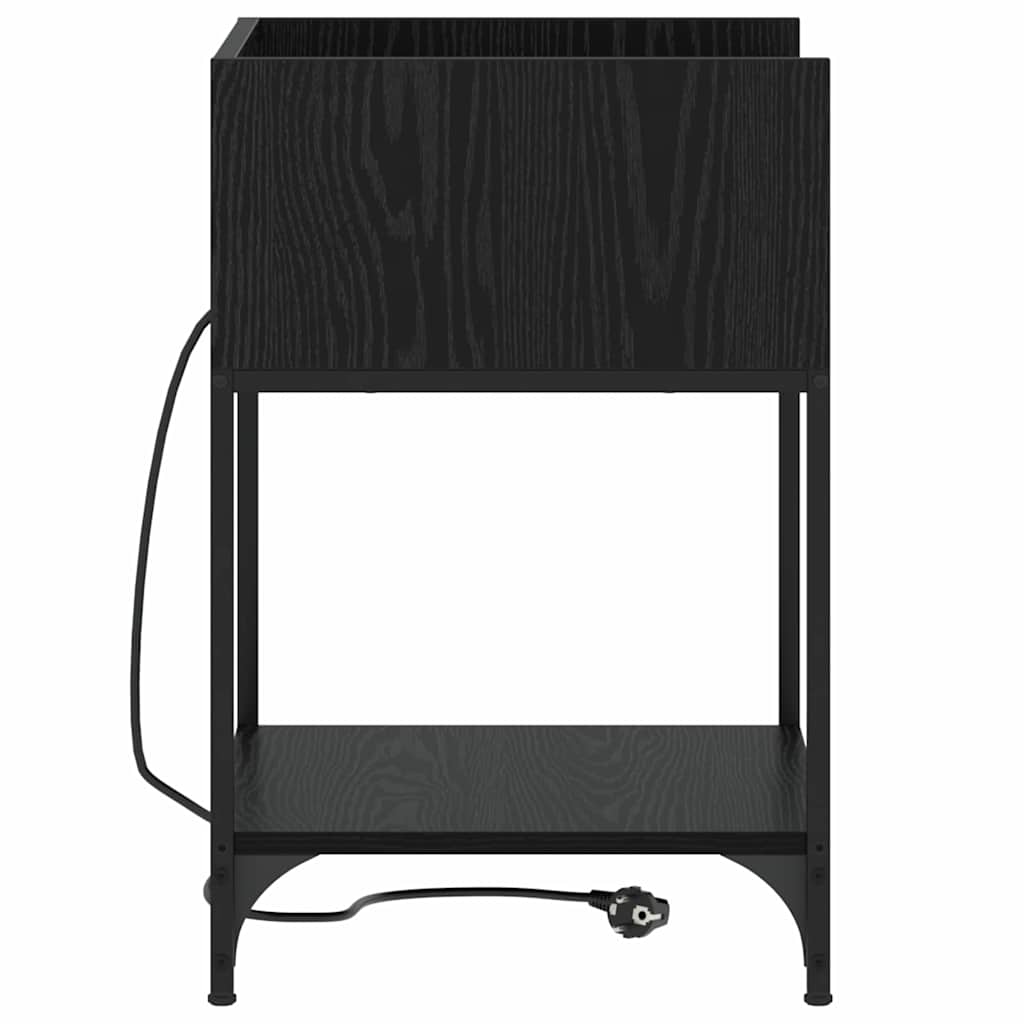 vidaXL Nachtkastje met plank Zwart eiken 40 x 40 x 61 cm Bewerkt hout