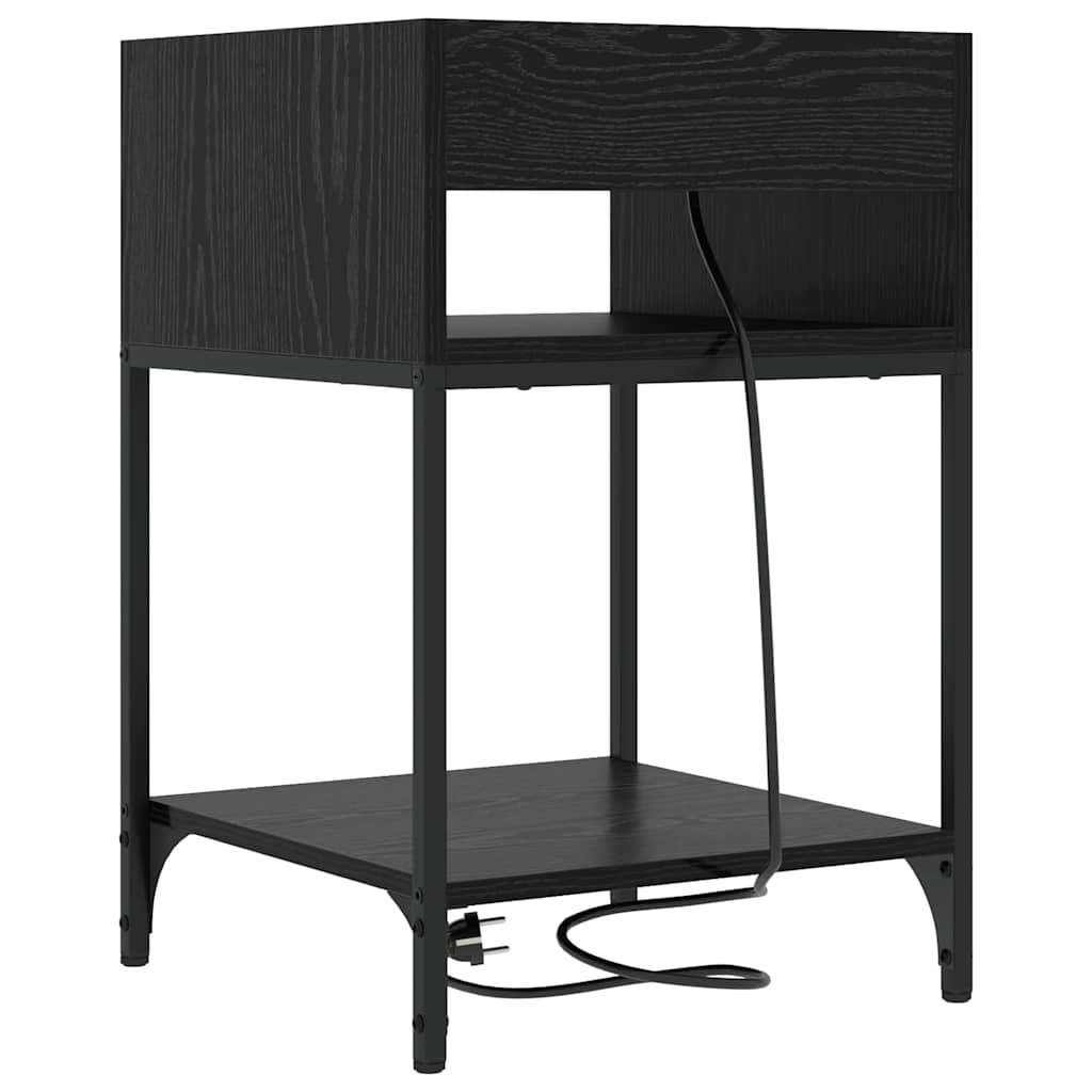 vidaXL Nachtkastje met plank Zwart eiken 40 x 40 x 61 cm Bewerkt hout