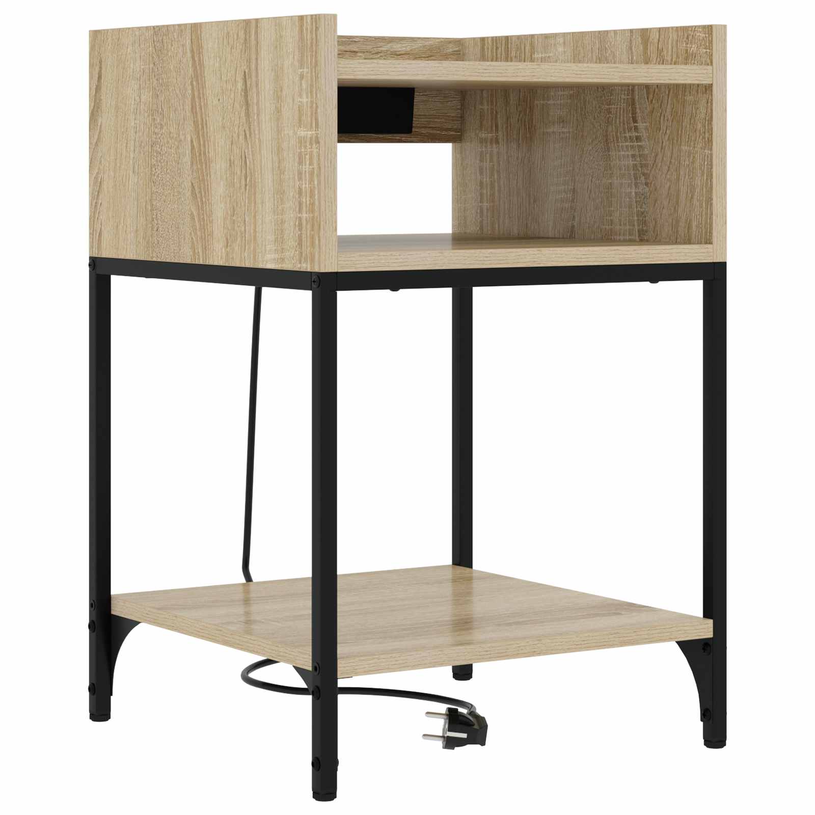 vidaXL Nachtkastje met plank Zwart eiken 40 x 40 x 61 cm Bewerkt hout