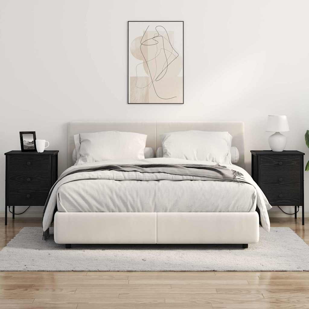 vidaXL Nachtkastje met lade Zwart eiken 42 x 41 x 61 cm Bewerkt hout