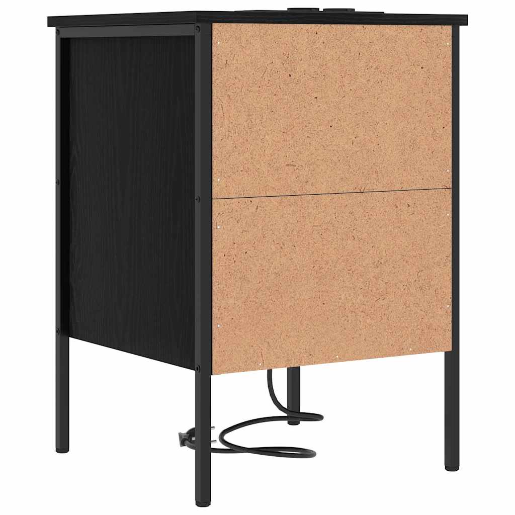 vidaXL Nachtkastje met lade Zwart eiken 42 x 41 x 61 cm Bewerkt hout