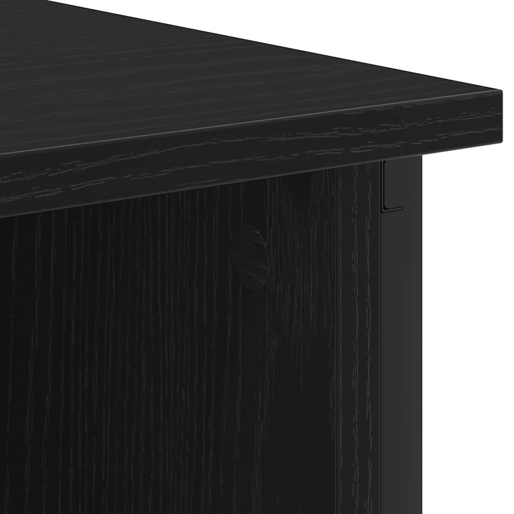 vidaXL Nachtkastje Zwart eiken 55 x 31 x 76 cm Bewerkt hout