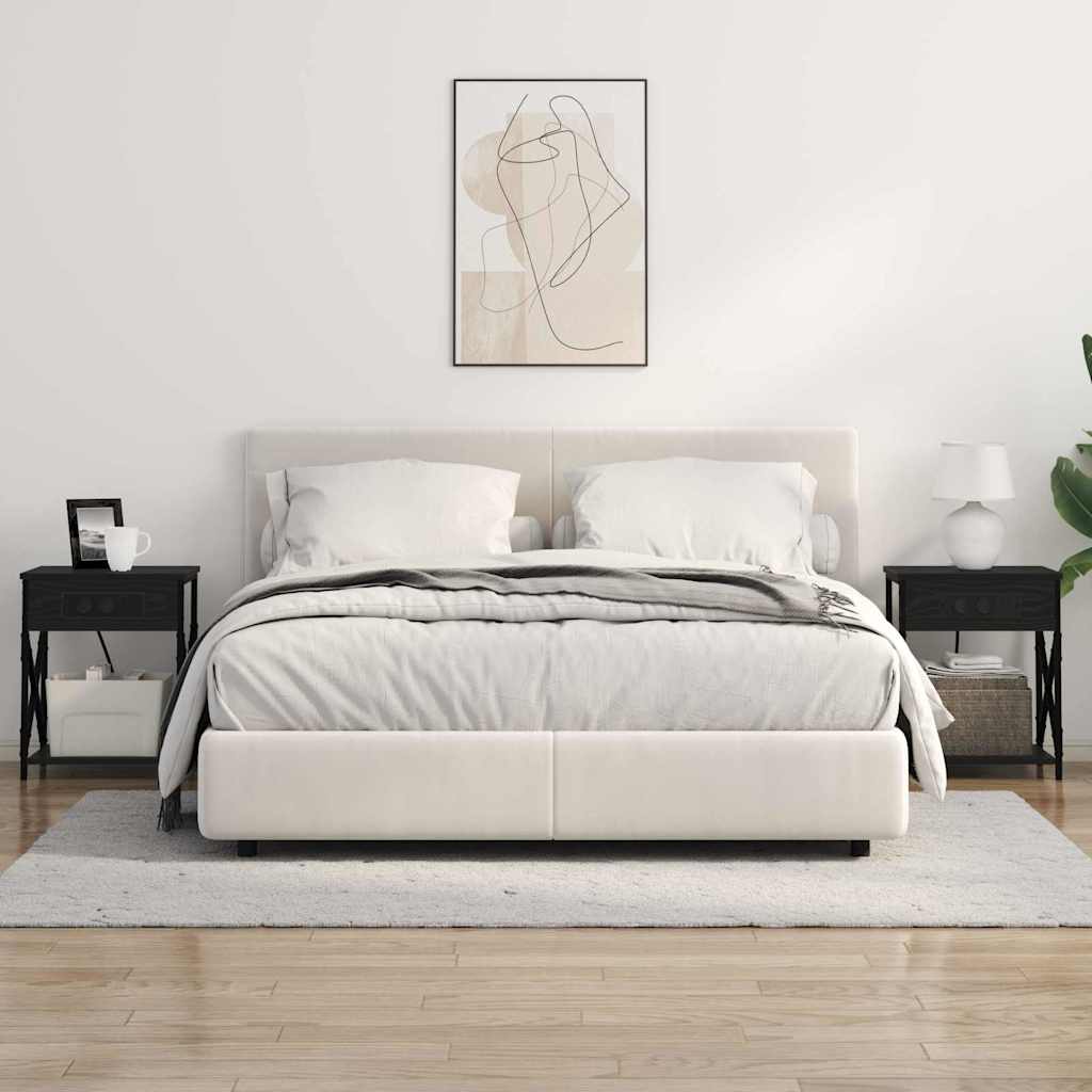 vidaXL Nachtkastje met lade Zwart eiken 41 x 31 x 51 cm Bewerkt hout