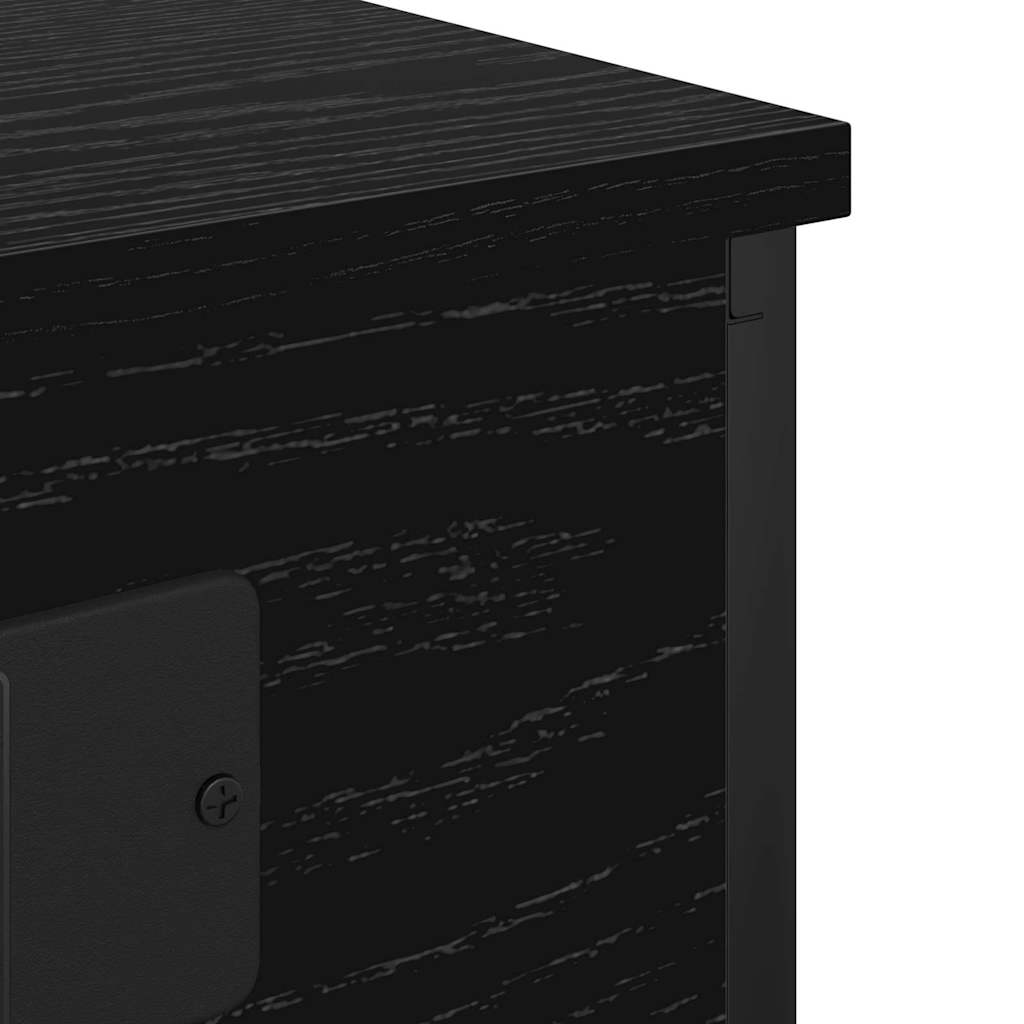 vidaXL Nachtkastje met Oplaadstation Zwart eiken Bewerkt hout