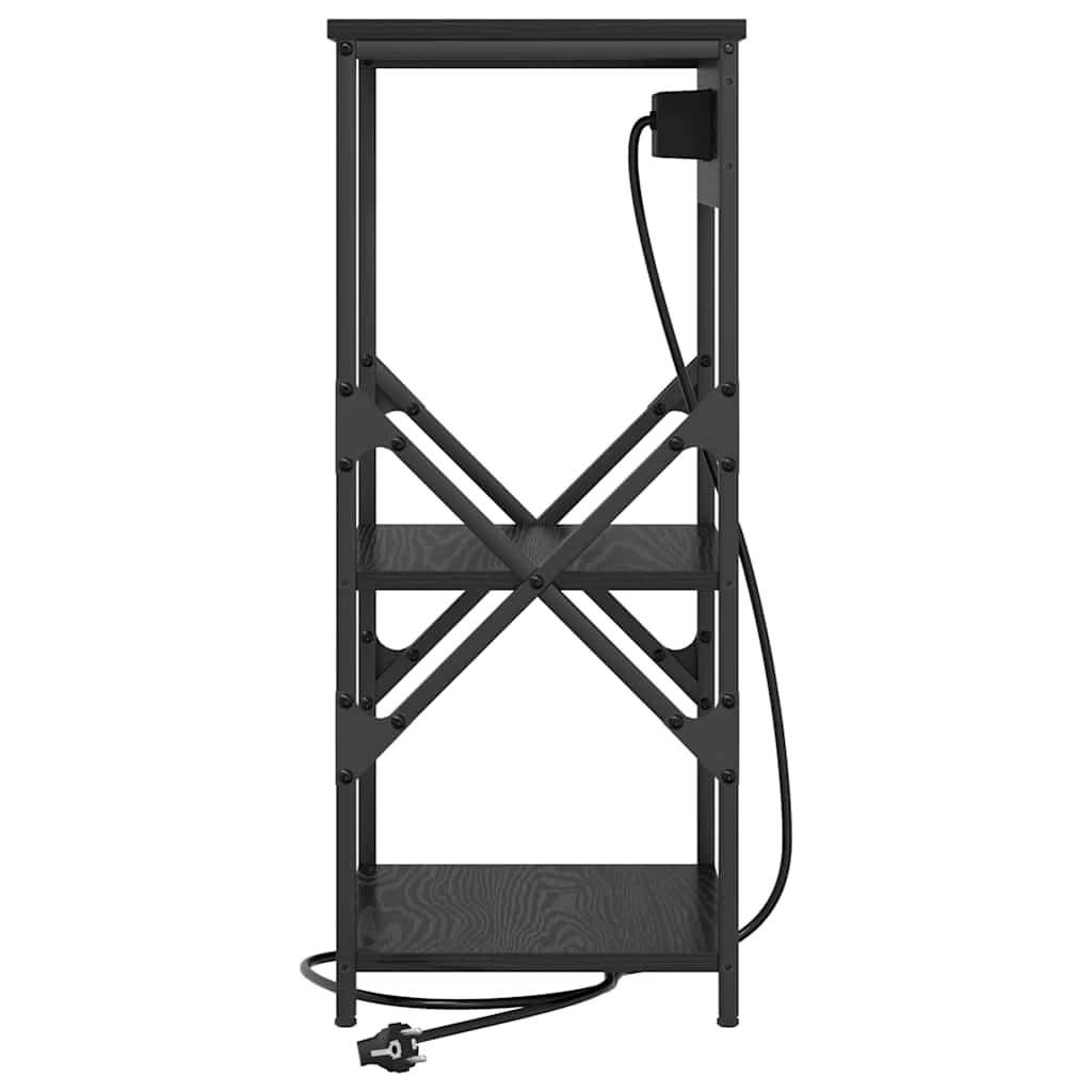 vidaXL Nachtkastje met plank Zwart eiken 41 x 31 x 76 cm Bewerkt hout