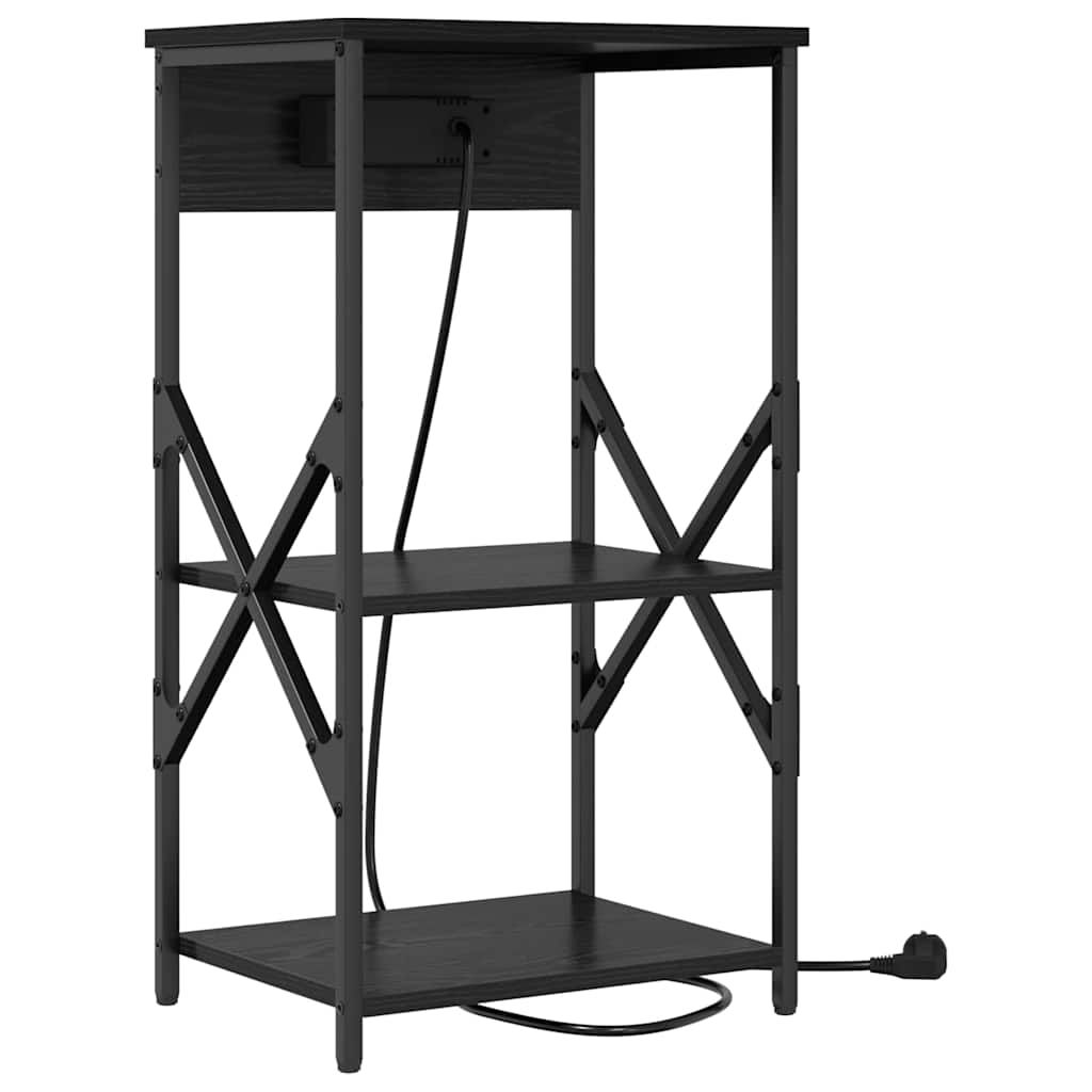 vidaXL Nachtkastje met plank Zwart eiken 41 x 31 x 76 cm Bewerkt hout
