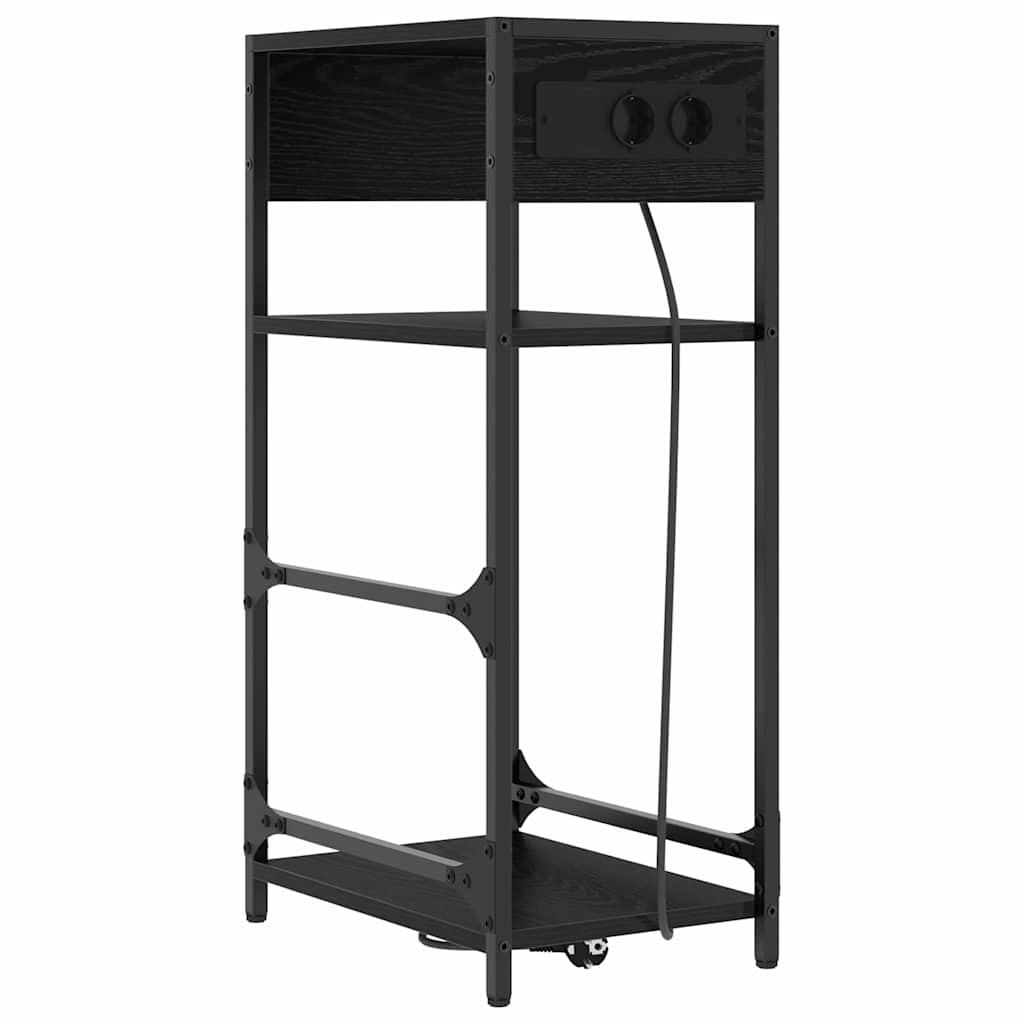 vidaXL Nachtkastje met lade Zwart eiken 40 x 27 x 76 cm Bewerkt hout