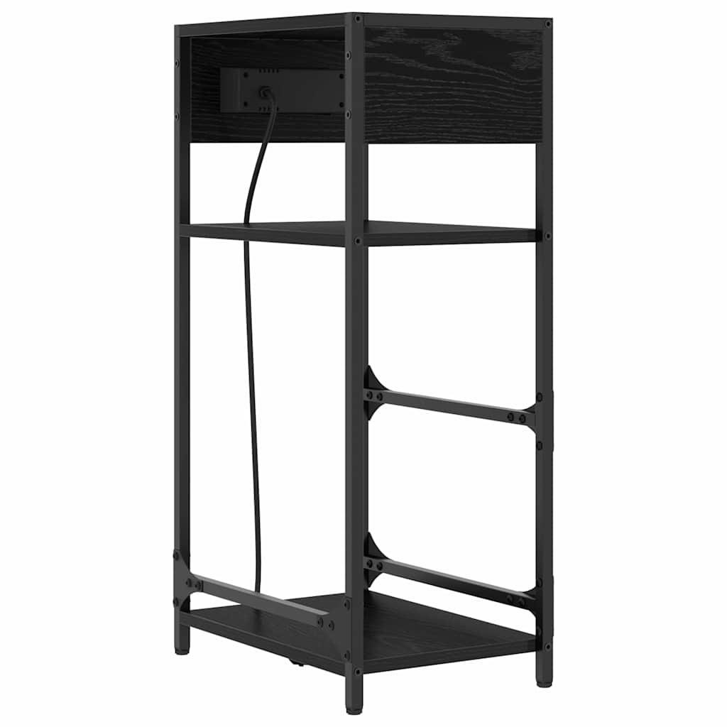 vidaXL Nachtkastje met lade Zwart eiken 40 x 27 x 76 cm Bewerkt hout