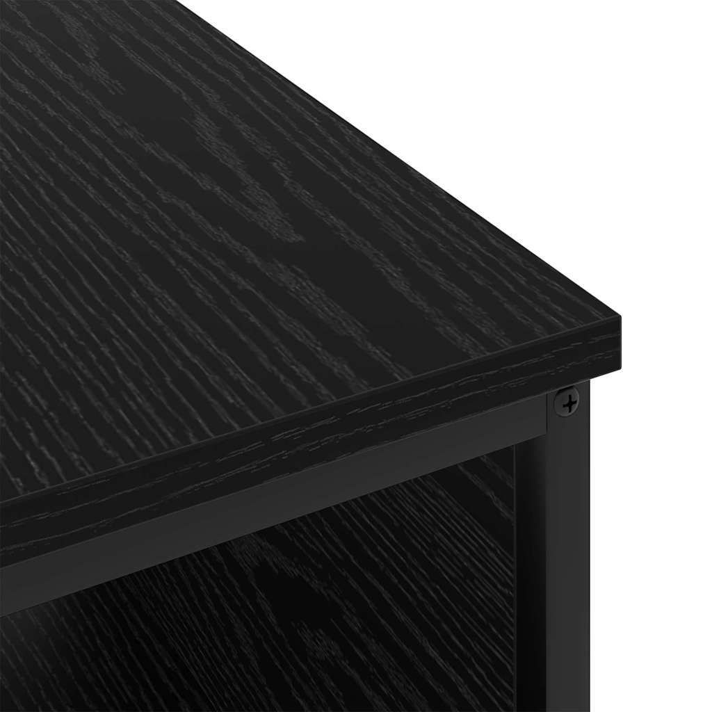 vidaXL Nachtkastje Zwart eiken 28.1 x 40.9 x 75 cm Bewerkt hout