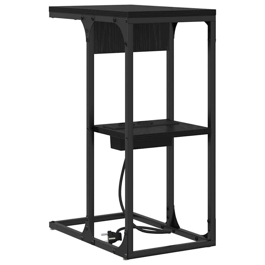 vidaXL Nachtkastje Zwart eiken 41.5 x 26 x 60.5 cm Bewerkt hout