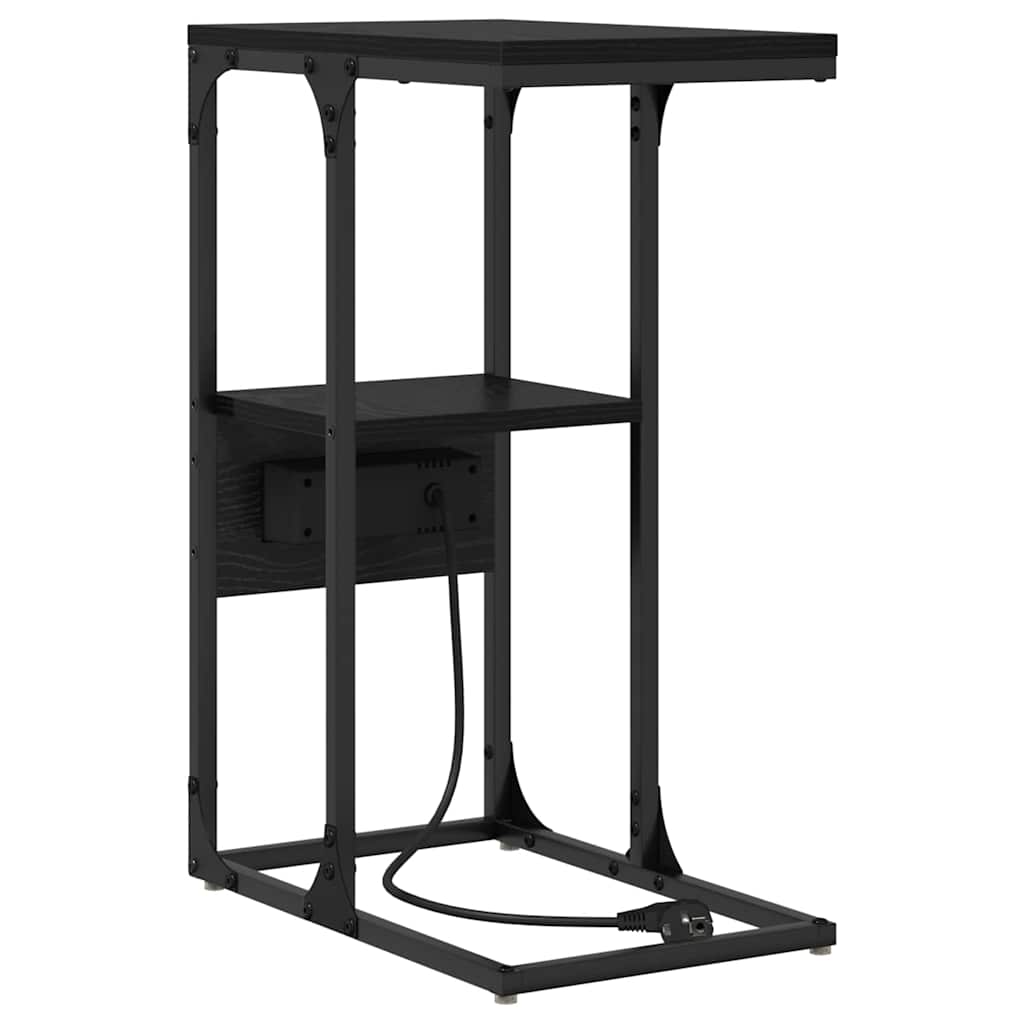 vidaXL Nachtkastje Zwart eiken 41.5 x 26 x 60.5 cm Bewerkt hout