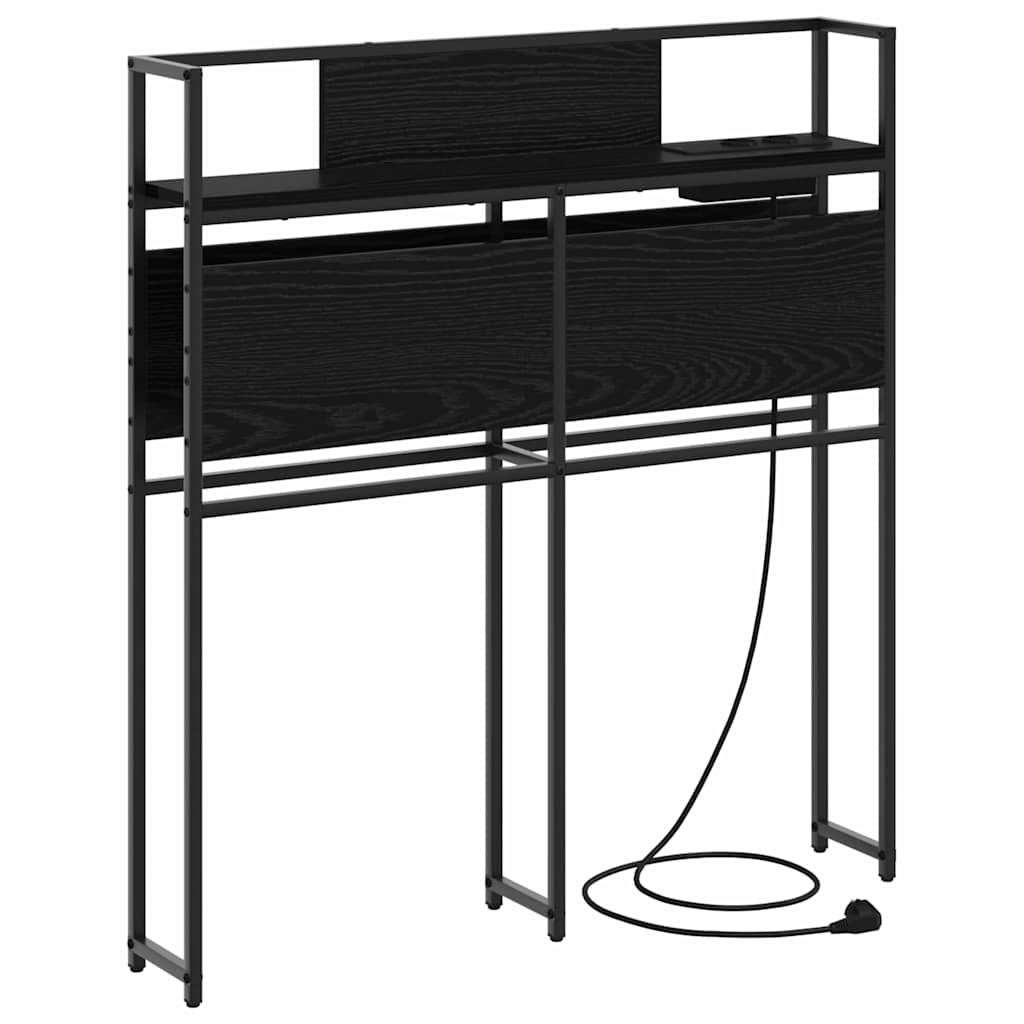 vidaXL Opberghoofdbord met hoofdeinde Zwart eiken 80 cm Bewerkt hout