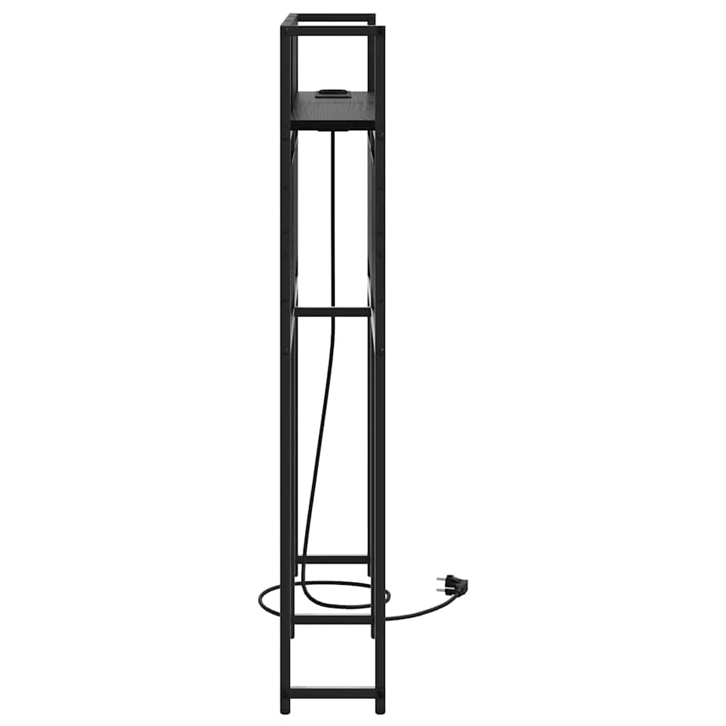 vidaXL Opberghoofdbord met hoofdeinde Zwart eiken 80 cm Bewerkt hout