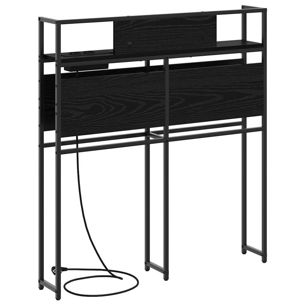vidaXL Opberghoofdbord met hoofdeinde Zwart eiken 80 cm Bewerkt hout