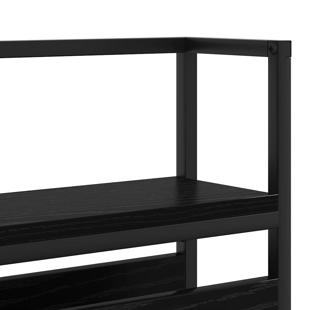 vidaXL Opberghoofdbord met hoofdeinde Zwart eiken 80 cm Bewerkt hout