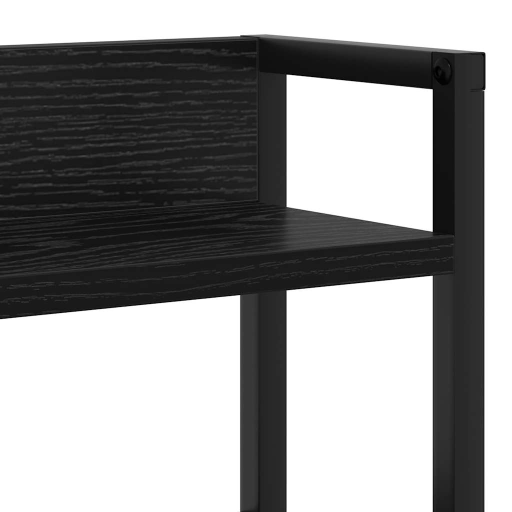 vidaXL Opberghoofdbord met plank Zwart eiken 75 cm Bewerkt hout