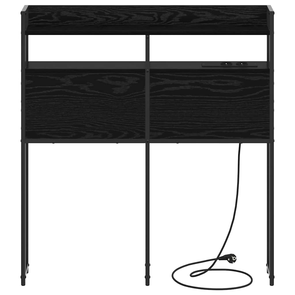 vidaXL Opberghoofdbord met plank Zwart eiken 75 cm Bewerkt hout
