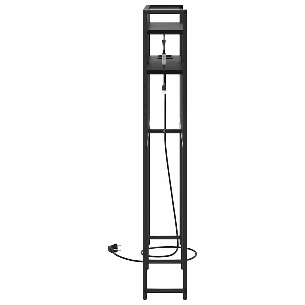 vidaXL Opberghoofdbord met plank Zwart eiken 75 cm Bewerkt hout
