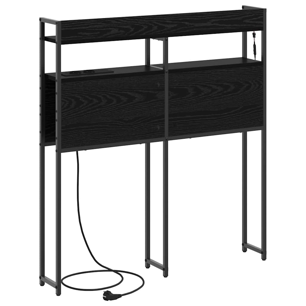 vidaXL Opberghoofdbord met plank Zwart eiken 75 cm Bewerkt hout